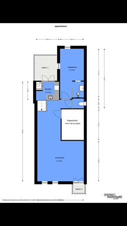 Floorplan - Brinklaan 73B, 1404 ER Bussum